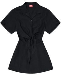 DIESEL - D Stall Tie-Front Mini Dress - Lyst