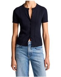 Vince - Short-Sleeve Knitted Cardigan - Lyst