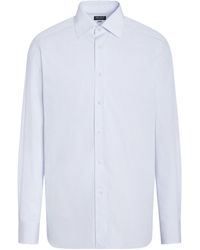 ZEGNA - Light And Micro-Striped Centoventimila Cotton Shirt - Lyst