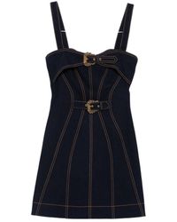 Versace Jeans Couture - Buckle-Detail Panelled Mini Dress - Lyst