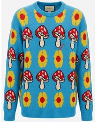 Gucci - Patterned-Jacquard Crew-Neck Jumper - Lyst