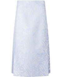 Tory Burch - Floral-Jacquard Metallic Skirt - Lyst