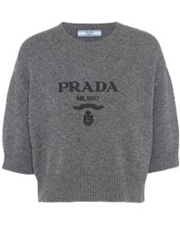 Prada - Wool And Cashmere Crew-Neck Sweater - Lyst