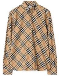 Burberry - Relaxed Fit Check Cotton Flannel Shirt - Lyst