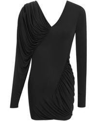 Saint Laurent - Draped Long-Sleeved Dress - Lyst