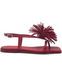 Vic Matié - Square Open Toe Fringed Thong Sandals - Lyst