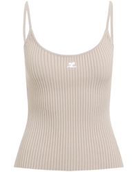 Courreges - Courrèges Ribbed-Knit Sleeveless Tank Top - Lyst
