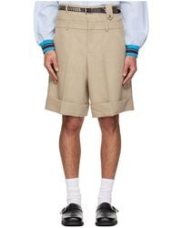 Egonlab - Double Waist Wool Belt Loop Shorts - Lyst