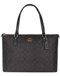 COACH - Logo Printed Handbag - Lyst