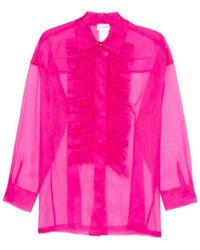 P.A.R.O.S.H. - P.A.R.O..H. Ruffled Sheer Shirt - Lyst