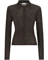 Brunello Cucinelli - Sparkling Silk, Alpaca And Wool Rib-Knit Cardigan - Lyst
