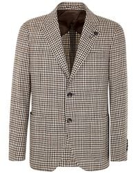 Lardini - Single-Breasted Checked Tailored Blazer - Lyst