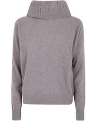 D.exterior - High-Neck Knit Sweater - Lyst