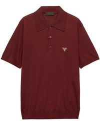 Prada - Superfine Wool Polo Shirt - Lyst