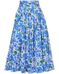 Carolina Herrera - Floral Cotton-Blend Midi Skirt - Lyst