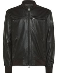 Peuterey - Stand-Collar Leather Jacket - Lyst