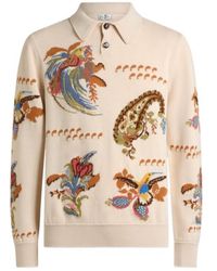 Etro - Cotton-Blend Jacquard Polo Sweater With Inlays - Lyst