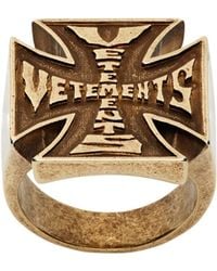 Vetements - Logo Engraved Signet Ring - Lyst