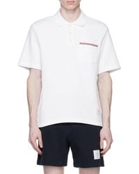 Thom Browne - Rwb Pocket Trim Polo Shirt - Lyst