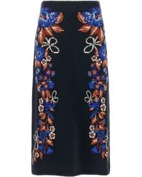 FARM Rio - Bow Garden Intarsia Knitted Skirt - Lyst