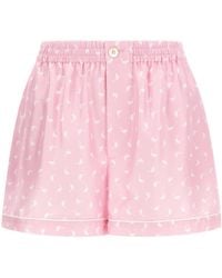Moschino - Allover Printed Elastic Waist Shorts - Lyst
