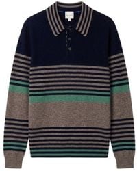 Paul Smith - Striped Polo-Collar Sweater - Lyst