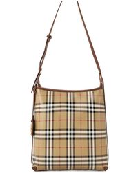 Burberry - Plaid Crossbody Hobo Bag - Lyst