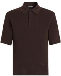 Dolce & Gabbana - Ribbed Polo Knitted Top - Lyst
