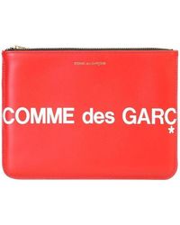 Comme des Garçons - Comme Des Garçons Wallet Logo Printed Zipped Pouch - Lyst
