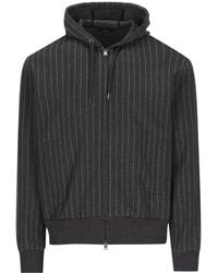 Herno - Pinstripe Zip-Up Hooded Jacket - Lyst