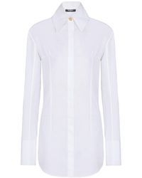 Balmain - Button-Up Long-Sleeved Poplin Shirt - Lyst