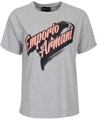 Emporio Armani - Round Collar Logo T-Shirt - Lyst