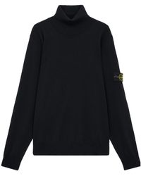 Stone Island - Logo Patch Roll Neck Jumper - Lyst