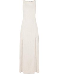 STAUD Martine Linen-Blend Maxi Dress in White | Lyst