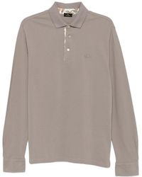 Etro - Pegaso-Embroidered Long-Sleeve Polo Shirt - Lyst
