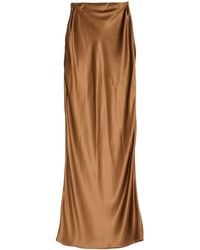 Saint Laurent - Solid Color Satin Skirt - Lyst
