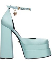Versace - Waterproof Table Satin High Heels - Lyst