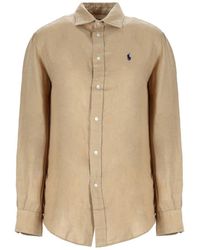 Polo Ralph Lauren - Logo Embroidered Curved Hem Shirt - Lyst