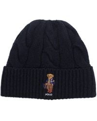 Polo Ralph Lauren - Cable Knit Bear Beanie Hat - Lyst