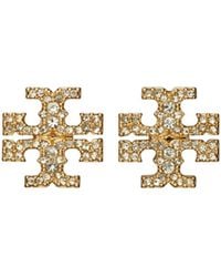 Tory Burch - Kira Pavé Stud Earrings - Lyst