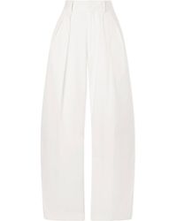 Kallmeyer - Joel Pleated Cotton-Poplin Wide-Leg Pants - Lyst