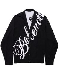 Balenciaga - Big B Crewneck Knitted Cardigan - Lyst