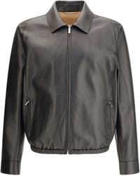 Ferragamo - Ferragamo Zip-Up Leather Jacket - Lyst