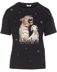 Liu Jo - Print Short Sleeve Crewneck T-Shirt - Lyst