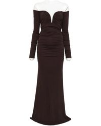 Elisabetta Franchi - Dress With Ruffles And Off Shoulders - Lyst