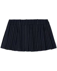 Frankie Shop - Blake Pleated Pinstriped Twill Mini Skirt - Lyst
