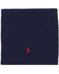 Polo Ralph Lauren - Pony Embroidered Ribbed-Knit Scarf - Lyst