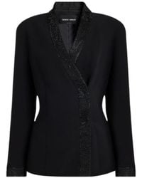 Giorgio Armani - V-Neck Embellished Jacket - Lyst