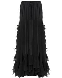 Chloé - Chloé Sheer Ruffled Maxi Skirt - Lyst