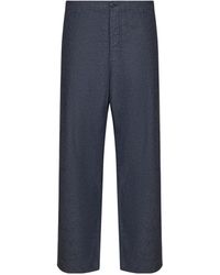 Prada - Triangle-Logo Chambray Pants - Lyst